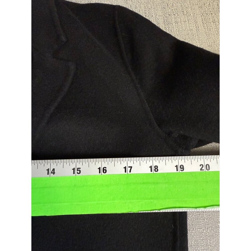 Zara Basic Womens Black Coat XS Longline Wool Blend Outerwear Pockets Button - Picture 9 of 15
